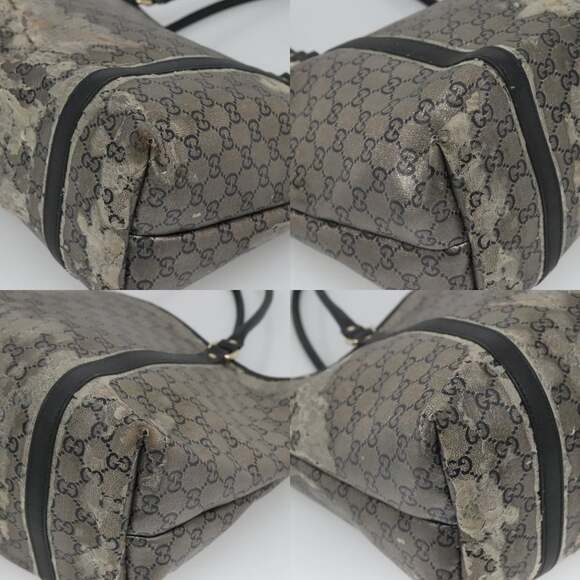 GUCCI GG Crystal Tote Bag Coated Canvas Navy Gold - Picture 10 of 12